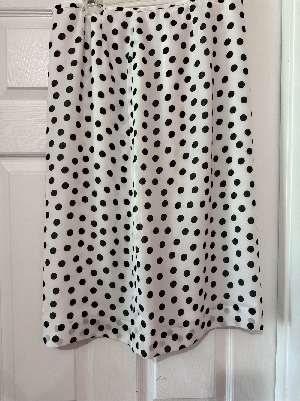 Le Suit Black Polka Dot on White Midi Skirt